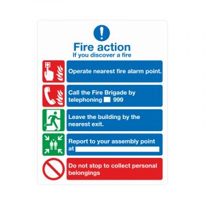 Fire Action Notice sign