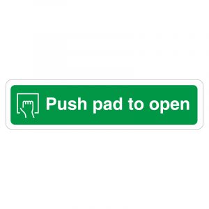 Push Pad to Open sign