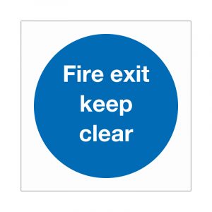 Fire Exit Keep Clear sign